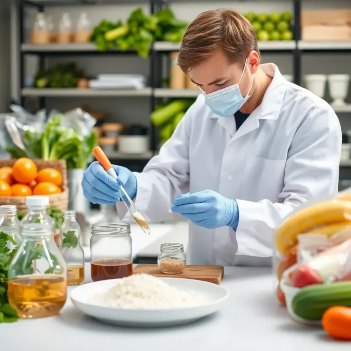 Voedselspecialist in een lab